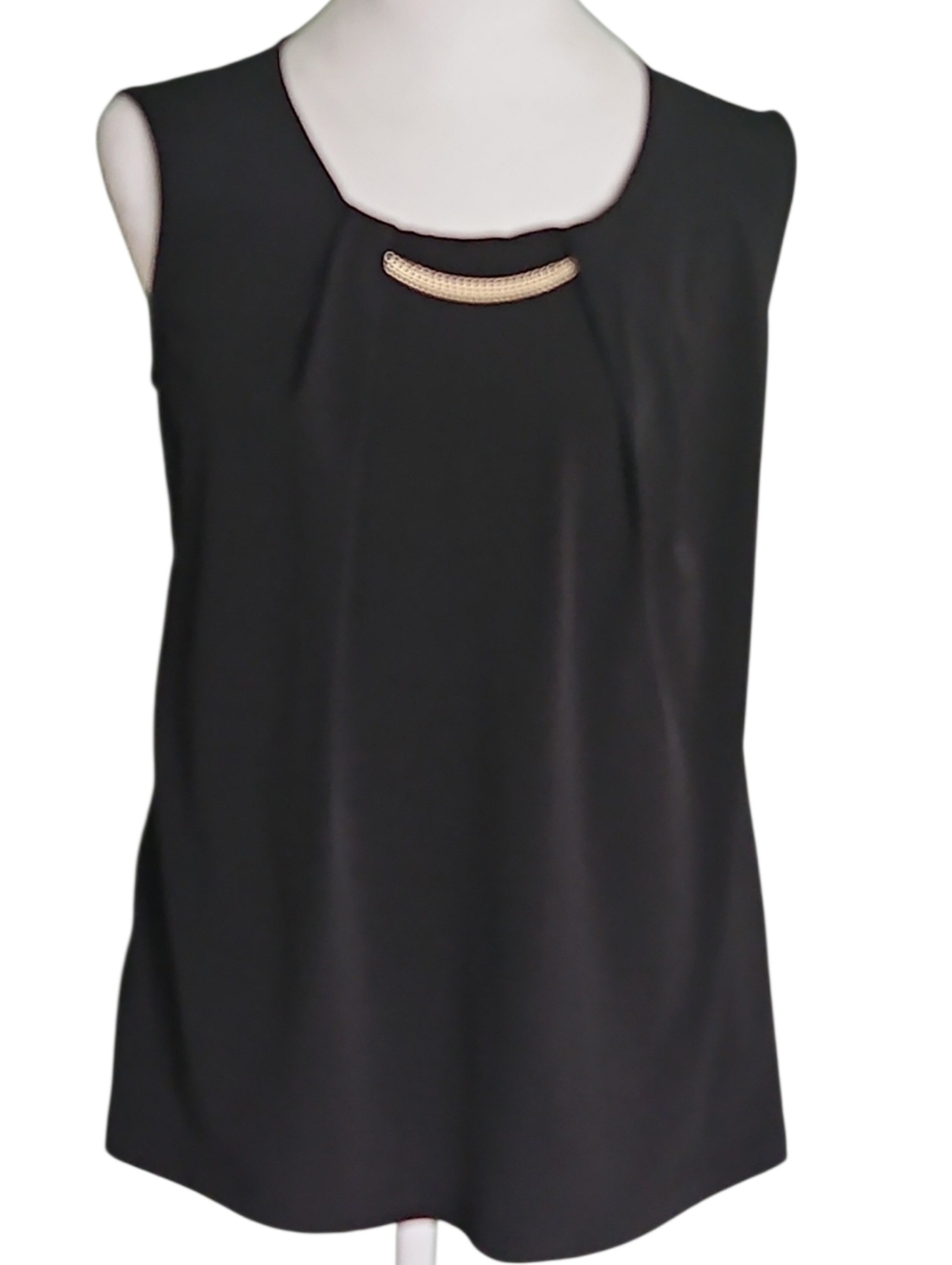 JM Collection Black Sleeveless Top with Silver Accent NWOT